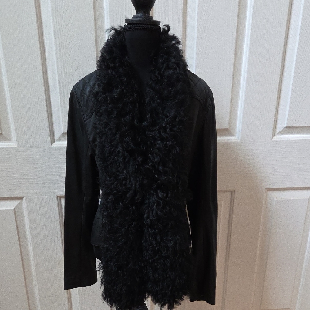 UGG Leather & Fur Laurel Jacket - L